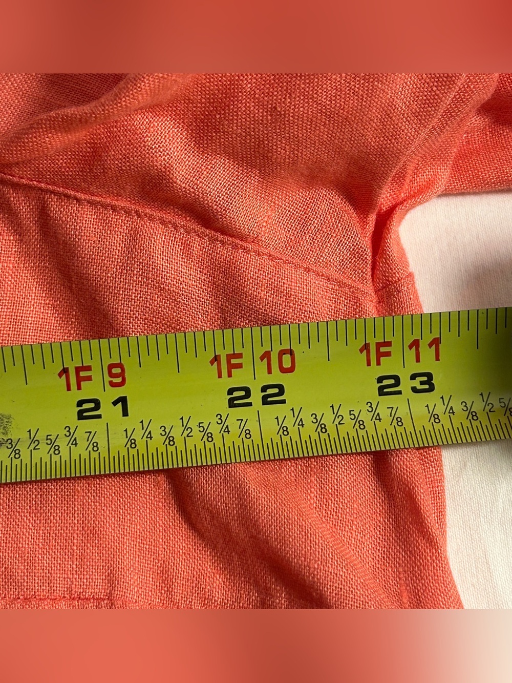 J. Jill Love Linen Coral Button Down Shirt Tunic Top L Large Petite LP classic - Picture 5 of 14